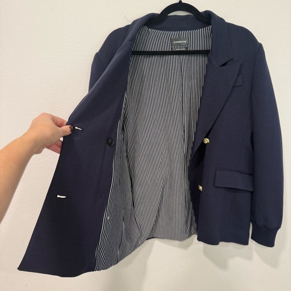 Carbon38 Navy Blue Double Breasted Blazer in Scuba M - Picture 4 of 9
